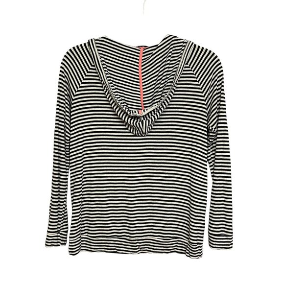 Splendid Stretchy Tan/Black Stripe Hoodie Long Sleeve Top Size M - Picture 4 of 6